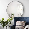 Decorative Mirrors-Kirkland's Home Metal Linear Round Mirror Black