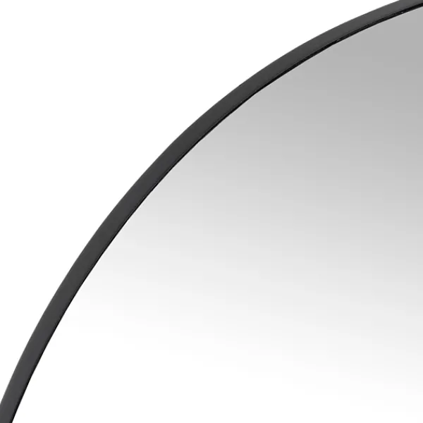 Decorative Mirrors-Kirkland's Home Metal Linear Round Mirror Black
