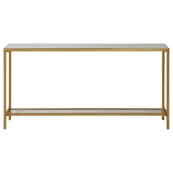 Console Tables-Kirkland's Home Metal Mirrored Top Slim Console Table Gold