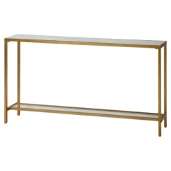 Console Tables-Kirkland's Home Metal Mirrored Top Slim Console Table Gold