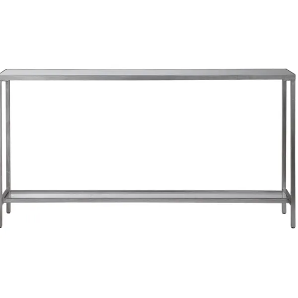 Console Tables-Kirkland's Home Metal Mirrored Top Slim Console Table Silver