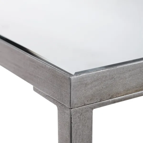 Console Tables-Kirkland's Home Metal Mirrored Top Slim Console Table Silver
