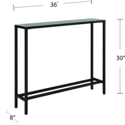 Console Tables-Kirkland's Home Metal Mirrored Top Slim Console Table Black