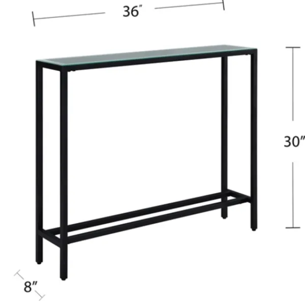 Console Tables-Kirkland's Home Metal Mirrored Top Slim Console Table Black
