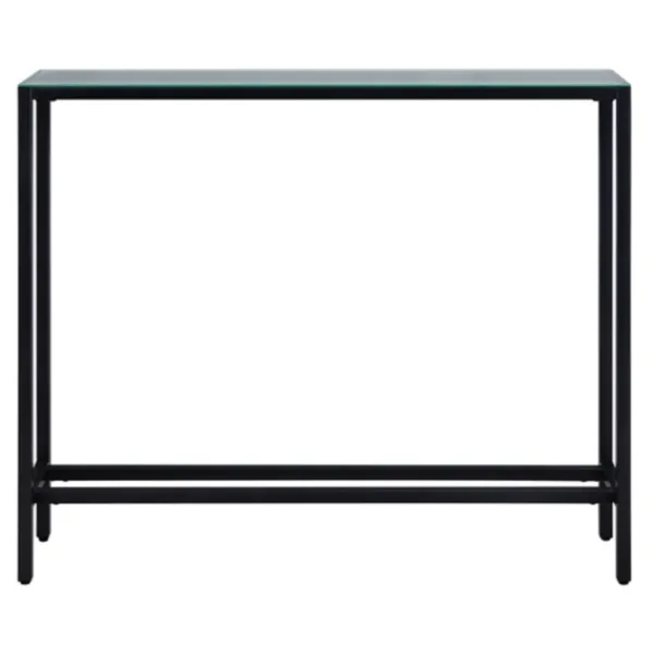 Console Tables-Kirkland's Home Metal Mirrored Top Slim Console Table Black