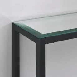 Console Tables-Kirkland's Home Metal Mirrored Top Slim Console Table Black