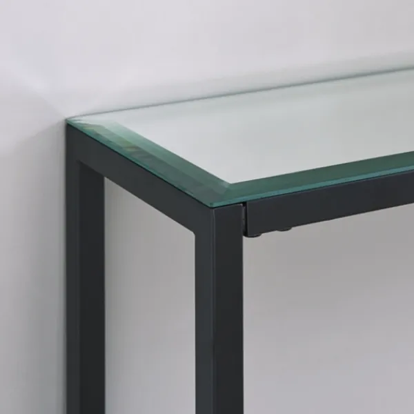 Console Tables-Kirkland's Home Metal Mirrored Top Slim Console Table Black