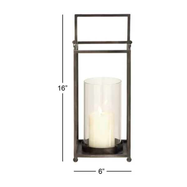 Lanterns-Kirkland's Home Metal Modern Lantern Black