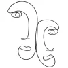 Wall Plaques-Kirkland's Home Metal Modern Outline Faces Wall Plaque Black
