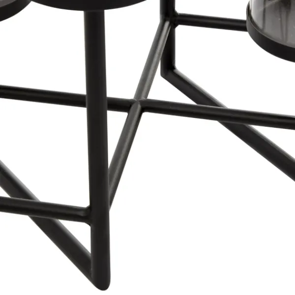 Candle Holders-Kirkland's Home Metal Multi Level Candelabra Runner Black