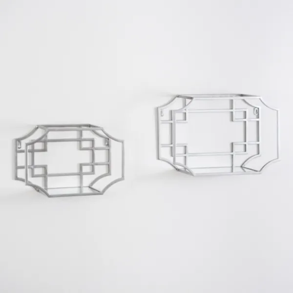 Shelves-Kirkland's Home Metal Nesting Wall Shelves, Set Of 2 Silver