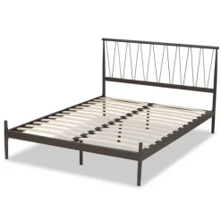 Beds & Headboards-Kirkland's Home Metal Open Headboard Full Platform Bed Black