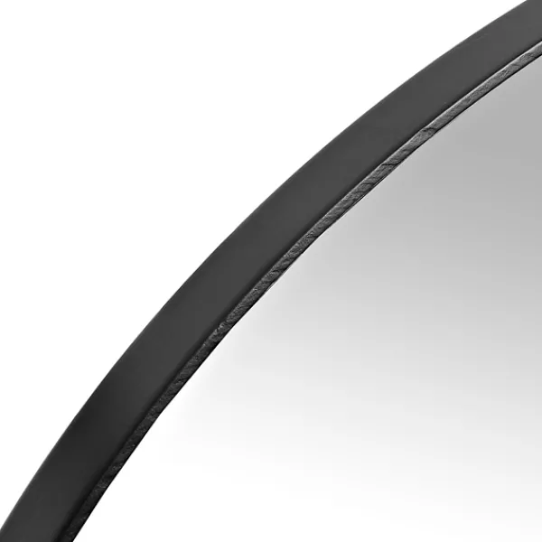 Framed Mirrors-Kirkland's Home Metal Oval Wall Mirror Black