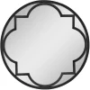 Decorative Mirrors-Kirkland's Home Metal Quatrefoil Round Frame Wall Mirror Black
