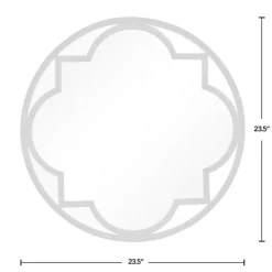 Decorative Mirrors-Kirkland's Home Metal Quatrefoil Round Frame Wall Mirror Black