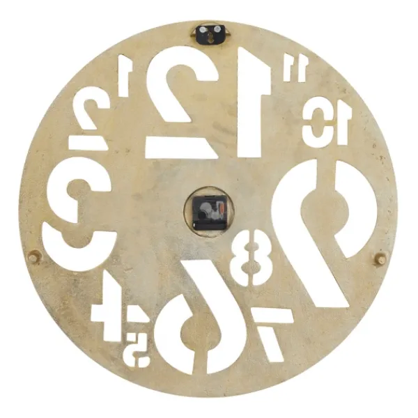 Clocks-Kirkland's Home Metal Round Frame Cutout Numerals Clock Gold