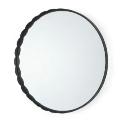 Decorative Mirrors-Kirkland's Home Metal Scallop Edge Adelaide Wall Mirror Black