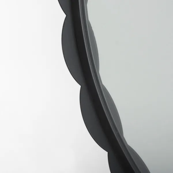 Decorative Mirrors-Kirkland's Home Metal Scallop Edge Adelaide Wall Mirror Black