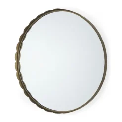 Decorative Mirrors-Kirkland's Home Metal Scallop Edge Adelaide Wall Mirror Gold