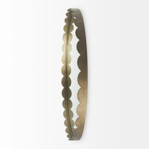 Decorative Mirrors-Kirkland's Home Metal Scallop Edge Adelaide Wall Mirror Gold