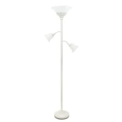 Floor Lamps-Kirkland's Home Metal 3-Scallop Glass Floor Lamp White