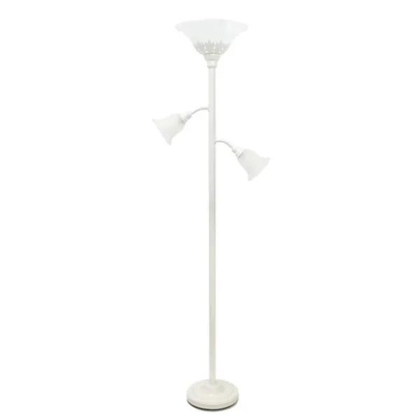 Floor Lamps-Kirkland's Home Metal 3-Scallop Glass Floor Lamp White