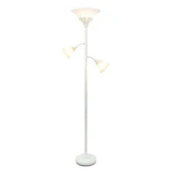 Floor Lamps-Kirkland's Home Metal 3-Scallop Glass Floor Lamp White