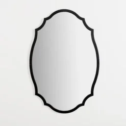Framed Mirrors-Kirkland's Home Metal Scalloped Edge Mirror Black