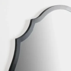 Framed Mirrors-Kirkland's Home Metal Scalloped Edge Mirror Black