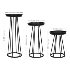 Candle Holders-Kirkland's Home Metal Soho Candle Holders, Set Of 3 Black