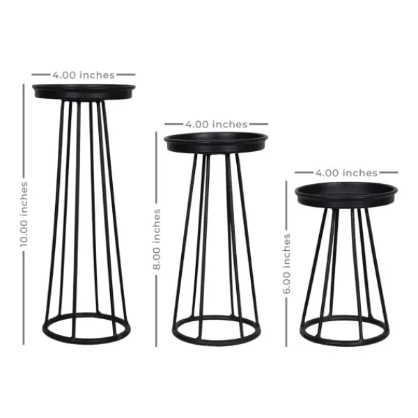 Candle Holders-Kirkland's Home Metal Soho Candle Holders, Set Of 3 Black