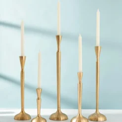 Candle Holders-Kirkland's Home Metal Taper Candle Holder, 21 In. Gold