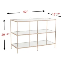 Console Tables-Kirkland's Home Metal 3-Tier Mirrored Console Table Gold