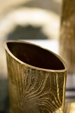 Vases-Kirkland's Home Metal Timber Scape Vase Gold