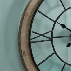 Clocks-Kirkland's Home Metal Timeworn Wall Clock Brown