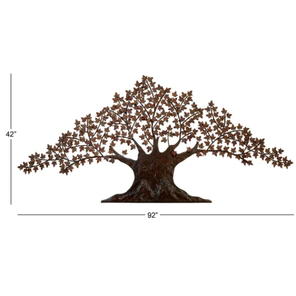 Wall Plaques-Kirkland's Home Metal Trunk With Leaves Wall Plaque Brown