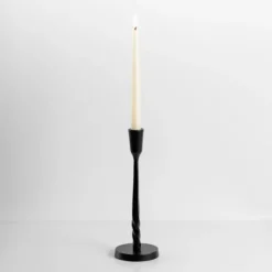 Candle Holders-Kirkland's Home Metal Twisted Taper Candle Holder, 10 In. Black