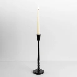 Candle Holders-Kirkland's Home Metal Twisted Taper Candle Holder, 13 In. Black
