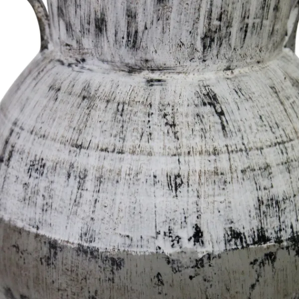 Vases-Kirkland's Home Metal Two-Tone Distressed Vase Gray