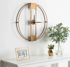 Clocks-Kirkland's Home Metal Urgo Wall Clock Gold