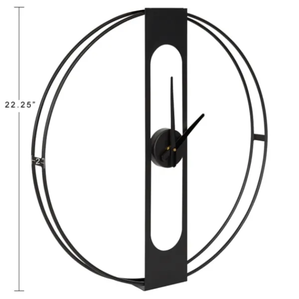 Clocks-Kirkland's Home Metal Urgo Wall Clock Black