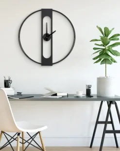 Clocks-Kirkland's Home Metal Urgo Wall Clock Black