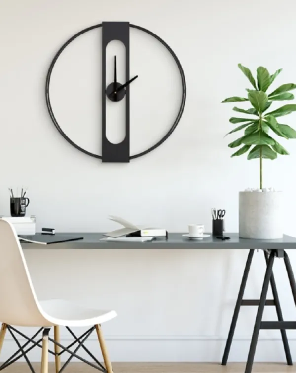 Clocks-Kirkland's Home Metal Urgo Wall Clock Black