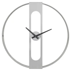 Clocks-Kirkland's Home Metal Urgo Wall Clock Silver