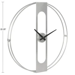 Clocks-Kirkland's Home Metal Urgo Wall Clock Silver