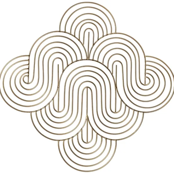 Wall Plaques-Kirkland's Home Metal Waves Wall Plaque Gold