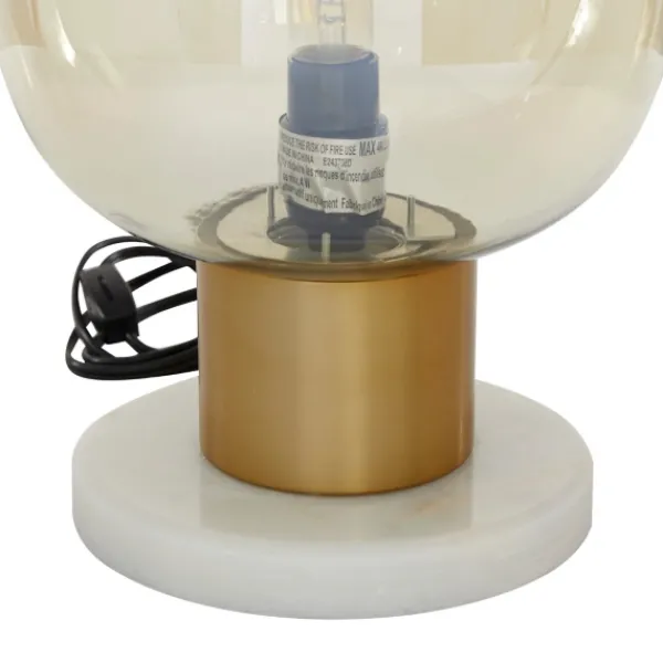 Table Lamps-Kirkland's Home Metal White Marble Mushroom Shade Table Lamp Gold