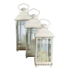 Lanterns-Kirkland's Home Metal Windowpane Lanterns, Set Of 3 White