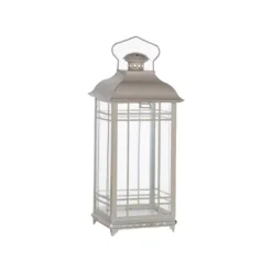 Lanterns-Kirkland's Home Metal Windowpane Lanterns, Set Of 3 White