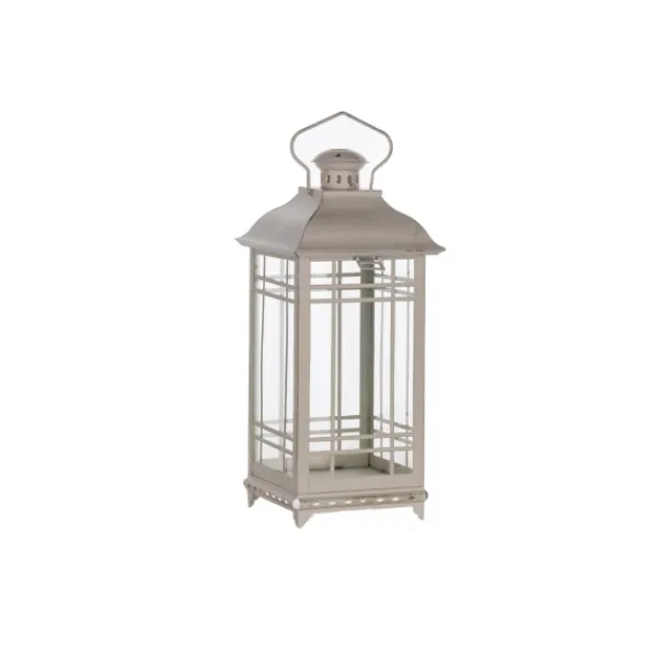 Lanterns-Kirkland's Home Metal Windowpane Lanterns, Set Of 3 White